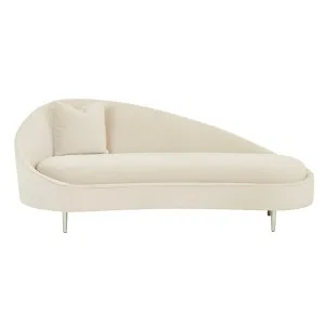 Juno Slope Daybed - Pearl Velvet - Chrome by null, a Outdoor Sunbeds & Daybeds for sale on Style Sourcebook