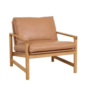Natadora Troubadour Occasional Chair - Pecan Leather - Light Oak by null, a Chairs for sale on Style Sourcebook