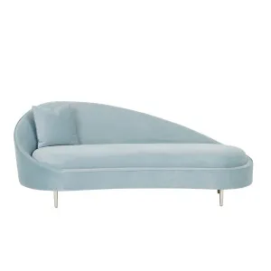 Juno Slope Daybed - Celeste Velvet - Chrome by null, a Outdoor Sunbeds & Daybeds for sale on Style Sourcebook