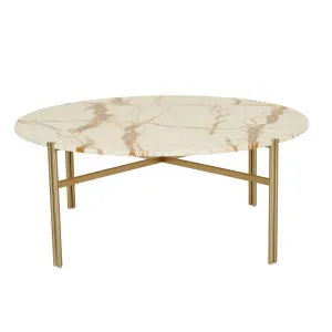 Atlas Twin Coffee Table - Matt Brown Vein Marble - Brushed Gold by null, a Coffee Table for sale on Style Sourcebook