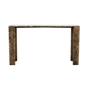 Atlas Slab Console Table - Natural Emperador Marble by null, a Console Table for sale on Style Sourcebook