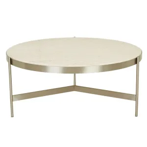 Venus Coffee Table - Natural Travertine - Brushed Stainless Steel by null, a Coffee Table for sale on Style Sourcebook