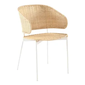 Lily Dining Armchair - Natural Rattan - White by null, a Chairs for sale on Style Sourcebook