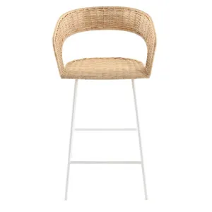 Charlotte Barstool - Natural Rattan - White by null, a Bar Stools for sale on Style Sourcebook