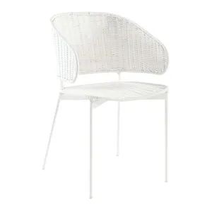 Lily Dining Armchair - White Rattan - White by null, a Chairs for sale on Style Sourcebook