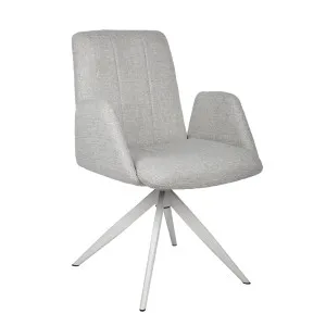 Colson Swivel Base Chair - Vanilla Tweed - White by null, a Chairs for sale on Style Sourcebook