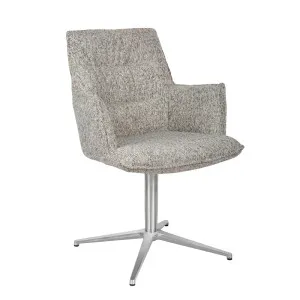 Lawson Swivel Base Chair - Iron Tweed - Chrome by null, a Chairs for sale on Style Sourcebook