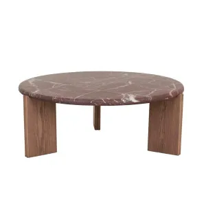 Ray Coffee Table - Matt Rouge Marble - Smoked Ash by null, a Coffee Table for sale on Style Sourcebook