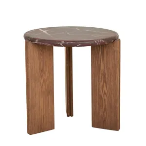 Ray Side Table - Matt Rouge Marble - Smoked Ash by null, a Side Table for sale on Style Sourcebook