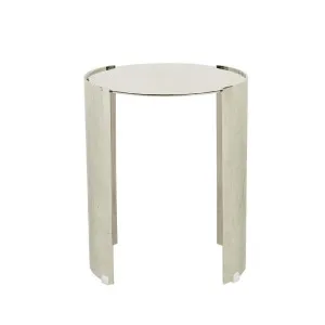 Silas Crescent Side Table - Polished Stainless Steel by null, a Bedside Tables for sale on Style Sourcebook