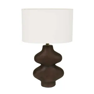 Emery Curve Table Lamp - Chocolate Ceramic - Ivory by null, a Table & Bedside Lamps for sale on Style Sourcebook