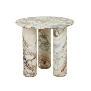 Atlas Orbit Side Table - Natural Ocean Marble by null, a Side Table for sale on Style Sourcebook