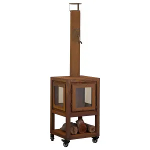 Lazaro 54x85cm Corten Steel Wood Burner, Rust by null, a Fireplaces for sale on Style Sourcebook