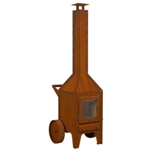 Rubic 49x68.6x200cm Corten Steel Wood Burner, Rusty by null, a Fireplaces for sale on Style Sourcebook