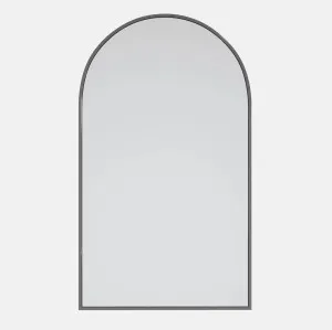 Arched Brushed Nickel Metal Frame Bathroom Mirror - 96cm x 56cm by Luxe Mirrors, a Vanity Mirrors for sale on Style Sourcebook