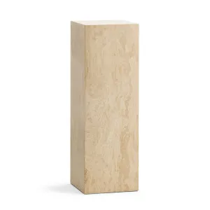 Cubie Plinth Tall, Cream Travertine by L3 Home, a Side Table for sale on Style Sourcebook