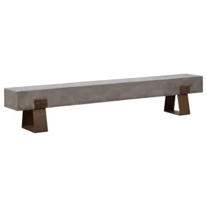 Vault 220cm Concrete Bench, Dark Grey &amp; Rust Legs by null, a Benches for sale on Style Sourcebook