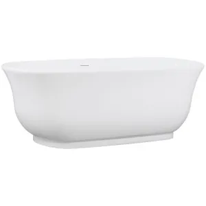 Marietta 170cm Freestanding Acrylic Bath w White Overflow &amp; Waste, Gloss White by null, a Bathtubs for sale on Style Sourcebook
