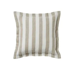 Ex Display - Weave Luca 50cm European Linen Stripe Cushion - Clay by Interior Secrets - AfterPay Available by Interior Secrets, a Cushions, Decorative Pillows for sale on Style Sourcebook