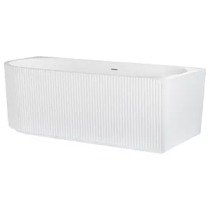 Bardia 170cm Left Corner Flutted Acrylic Bath Matte White by null, a Bathtubs for sale on Style Sourcebook