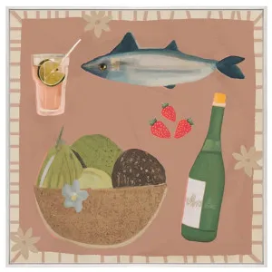 Marinara Luncheon Box Framed Canvas in 102 x 102cm by OZ Design, a Painted Canvases for sale on Style Sourcebook