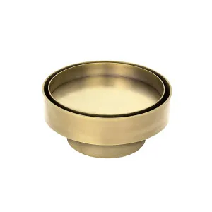 Niclis Round Tile Insert 115x75mm Brushed Gold by null, a Shower Grates & Drains for sale on Style Sourcebook