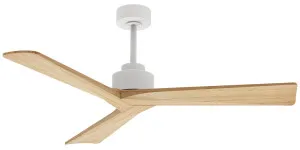 Claro Organic 52" DC Ceiling Fan with Remote White & Teak by Claro, a Ceiling Fans for sale on Style Sourcebook