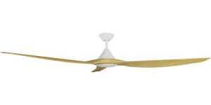 Calibo Smart CloudFan 52" (1300mm) ABS DC Ceiling Fan with 20W CCT LED Light and Remote White & Bamboo by Calibo, a Ceiling Fans for sale on Style Sourcebook