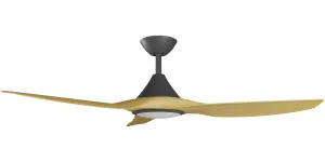 Calibo Smart CloudFan 48"(1220mm) ABS DC Ceiling Fan with 20W CCT LED Light and Remote Black & Bamboo by Calibo, a Ceiling Fans for sale on Style Sourcebook