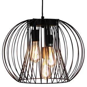 Oriel Lighting Malo Medium Spherical Wire Pendant Black by Oriel Lighting, a Pendant Lighting for sale on Style Sourcebook