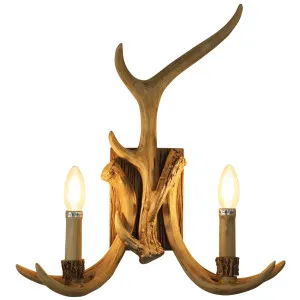 Oriel Lighting Hyort Deer Antler Wall Sconce Natural by Oriel Lighting, a Outdoor Lighting for sale on Style Sourcebook