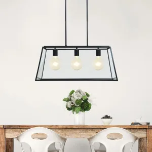 Oriel Lighting Eaton Black Trapezoid Pendant 3 Light by Oriel Lighting, a Pendant Lighting for sale on Style Sourcebook