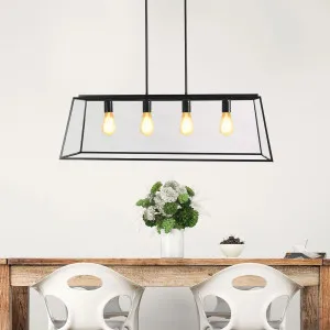 Oriel Lighting Eaton Black Trapezoid Pendant 4 Light by Oriel Lighting, a Pendant Lighting for sale on Style Sourcebook