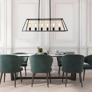 Oriel Lighting Southport Trapezoid 6 Light Pendant Black by Oriel Lighting, a Pendant Lighting for sale on Style Sourcebook