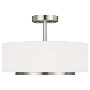 Nance Semi-Flush Convertible Pendant by Visual Comfort Generation Brushed Nickel by Visual Comfort & Co - Generation Lighting, a Pendant Lighting for sale on Style Sourcebook