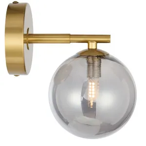 Telbix Felton Antique Gold 1 Light Wall Light - Smoke by Telbix, a Wall Lighting for sale on Style Sourcebook