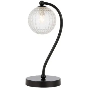 Telbix Black Felton Table Lamp Clear Prism by Telbix, a Table & Bedside Lamps for sale on Style Sourcebook