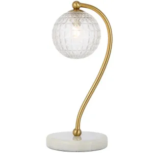 Telbix White Marble Felton Table Lamp Clear Prism by Telbix, a Table & Bedside Lamps for sale on Style Sourcebook