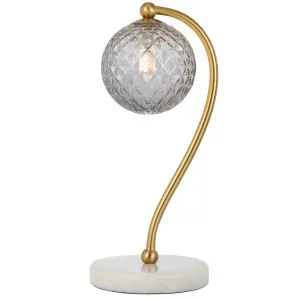 Telbix White Marble Felton Table Lamp Smoke Tear by Telbix, a Table & Bedside Lamps for sale on Style Sourcebook