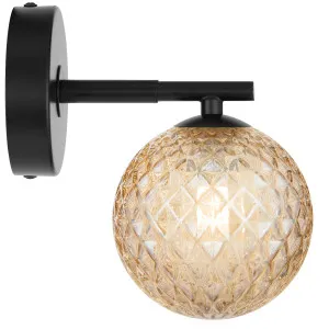Telbix Felton Black 1 Light Wall Light Amber Tear by Telbix, a Outdoor Lighting for sale on Style Sourcebook