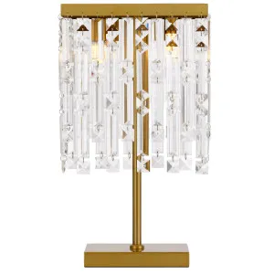 Telbix Cerone 2 Light Table Lamp Antique Gold and Clear by Telbix, a Table & Bedside Lamps for sale on Style Sourcebook