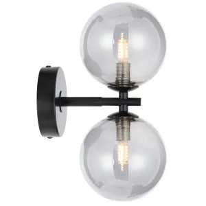 Telbix Black Felton 2 Light Wall Light Smoke by Telbix, a Outdoor Lighting for sale on Style Sourcebook