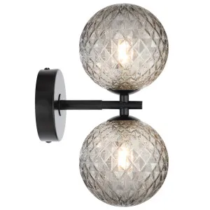 Telbix Black Felton 2 Light Wall Light Smoke Tear by Telbix, a Outdoor Lighting for sale on Style Sourcebook