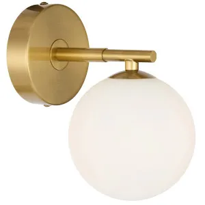 Telbix Felton Antique Gold 1 Light Wall Light - Opal Matt by Telbix, a Wall Lighting for sale on Style Sourcebook