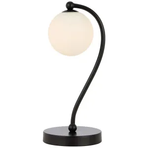 Telbix Black Felton Table Lamp Opal Matt by Telbix, a Table & Bedside Lamps for sale on Style Sourcebook