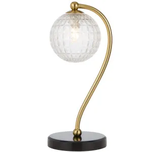 Telbix Black Marble Felton Table Lamp Clear Prism by Telbix, a Table & Bedside Lamps for sale on Style Sourcebook