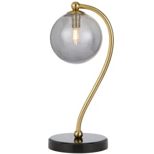 Telbix Black Marble Felton Table Lamp Smoke by Telbix, a Table & Bedside Lamps for sale on Style Sourcebook