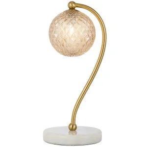 Telbix White Marble Felton Table Lamp Amber Tear by Telbix, a Table & Bedside Lamps for sale on Style Sourcebook