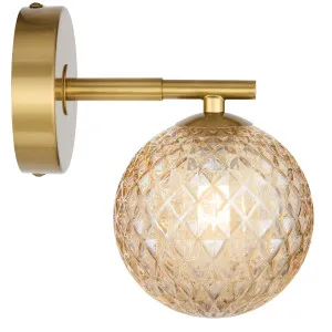 Telbix Felton Antique Gold 1 Light Wall Light - Amber Tear by Telbix, a Wall Lighting for sale on Style Sourcebook
