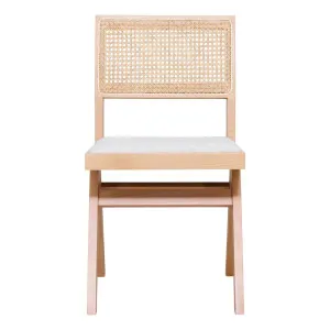 Abbotsford Dining Chair in Beechwood Natural / Rattan and Boucle by OZ Design, a Dining Chairs for sale on Style Sourcebook